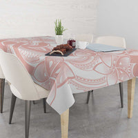 Polynesian Tribal Plumeria Lotu Tamaiti Tablecloth Pastel Blush - Polynesian Pride