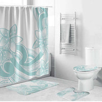 Polynesian Tribal Plumeria Lotu Tamaiti Bathroom Set Pastel Cyan - Polynesian Pride