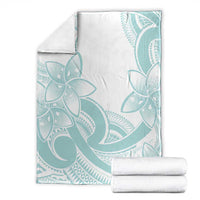Polynesian Tribal Plumeria Lotu Tamaiti Blanket Pastel Cyan - Polynesian Pride