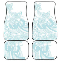 Polynesian Tribal Plumeria Lotu Tamaiti Car Mats Pastel Cyan - Polynesian Pride