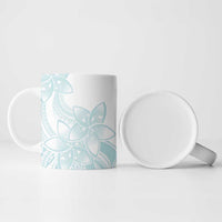 Polynesian Tribal Plumeria Lotu Tamaiti Ceramic Mug Pastel Cyan - Polynesian Pride
