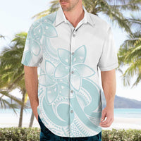 Polynesian Tribal Plumeria Lotu Tamaiti Hawaiian Shirt Pastel Cyan - Polynesian Pride