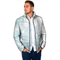 Polynesian Tribal Plumeria Lotu Tamaiti Padded Jacket Pastel Cyan - Polynesian Pride