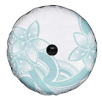 Polynesian Tribal Plumeria Lotu Tamaiti Spare Tire Cover Pastel Cyan - Polynesian Pride