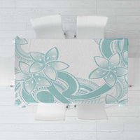 Polynesian Tribal Plumeria Lotu Tamaiti Tablecloth Pastel Cyan - Polynesian Pride