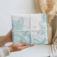 Polynesian Tribal Plumeria Lotu Tamaiti Wrapping Paper Pastel Cyan LT9 - Polynesian Pride