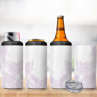 Polynesian Tribal Plumeria Lotu Tamaiti 4 in 1 Can Cooler Tumbler Pastel Mauve - Polynesian Pride