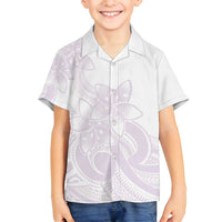 Polynesian Tribal Plumeria Lotu Tamaiti Family Matching Long Sleeve Bodycon Dress and Hawaiian Shirt Pastel Mauve LT9 Son's Shirt Mauve - Polynesian Pride