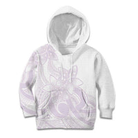 Polynesian Tribal Plumeria Lotu Tamaiti Kid Hoodie Pastel Mauve - Polynesian Pride