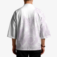 Polynesian Tribal Plumeria Lotu Tamaiti Kimono Pastel Mauve - Polynesian Pride