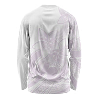 Polynesian Tribal Plumeria Lotu Tamaiti Long Sleeve Shirt Pastel Mauve - Polynesian Pride