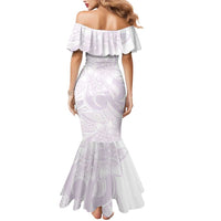 Polynesian Tribal Plumeria Lotu Tamaiti Mermaid Dress Pastel Mauve LT9 - Polynesian Pride