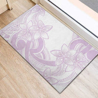 Polynesian Tribal Plumeria Lotu Tamaiti Rubber Doormat Pastel Mauve - Polynesian Pride
