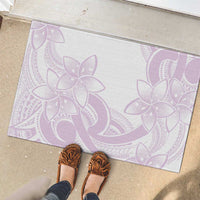 Polynesian Tribal Plumeria Lotu Tamaiti Rubber Doormat Pastel Mauve - Polynesian Pride