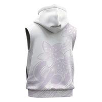 Polynesian Tribal Plumeria Lotu Tamaiti Sleeveless Zip Hoodie Pastel Mauve LT9 - Polynesian Pride