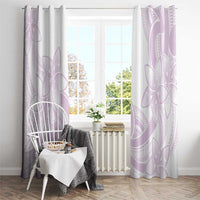 Polynesian Tribal Plumeria Lotu Tamaiti Window Curtain Pastel Mauve - Polynesian Pride