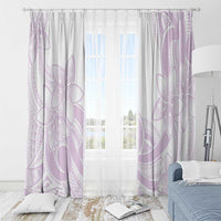 Polynesian Tribal Plumeria Lotu Tamaiti Window Curtain Pastel Mauve - Polynesian Pride