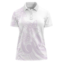 Polynesian Tribal Plumeria Lotu Tamaiti Women Polo Shirt Pastel Mauve LT9 Female Mauve - Polynesian Pride