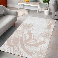 Polynesian Tribal Plumeria Lotu Tamaiti Area Rug Pastel Nude - Polynesian Pride