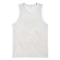 Polynesian Tribal Plumeria Lotu Tamaiti Basketball Jersey Pastel Nude - Polynesian Pride
