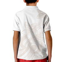 Polynesian Tribal Plumeria Lotu Tamaiti Kid Polo Shirt Pastel Nude - Polynesian Pride