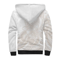 Polynesian Tribal Plumeria Lotu Tamaiti Sherpa Hoodie Pastel Nude - Polynesian Pride
