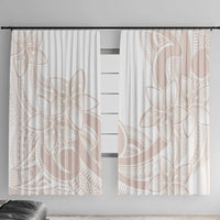 Polynesian Tribal Plumeria Lotu Tamaiti Window Curtain Pastel Nude - Polynesian Pride