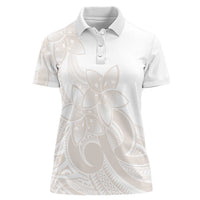 Polynesian Tribal Plumeria Lotu Tamaiti Women Polo Shirt Pastel Nude LT9 Female Nude - Polynesian Pride