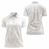 Polynesian Tribal Plumeria Lotu Tamaiti Women Polo Shirt Pastel Nude LT9 - Polynesian Pride