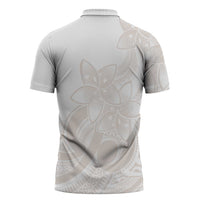 Polynesian Tribal Plumeria Lotu Tamaiti Zipper Polo Shirt Pastel Nude LT9 - Polynesian Pride