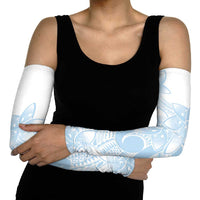 Polynesian Tribal Plumeria Lotu Tamaiti Arm Sleeves Pastel Sky Blue - Polynesian Pride