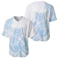 Polynesian Tribal Plumeria Lotu Tamaiti Baseball Jersey Pastel Sky Blue - Polynesian Pride