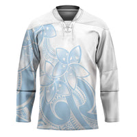 Polynesian Tribal Plumeria Lotu Tamaiti Hockey Jersey Pastel Sky Blue - Polynesian Pride