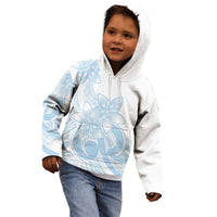 Polynesian Tribal Plumeria Lotu Tamaiti Kid Hoodie Pastel Sky Blue - Polynesian Pride