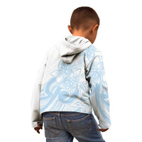 Polynesian Tribal Plumeria Lotu Tamaiti Kid Hoodie Pastel Sky Blue - Polynesian Pride