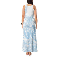 Polynesian Tribal Plumeria Lotu Tamaiti Tank Maxi Dress Pastel Sky Blue - Polynesian Pride