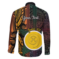 Personalised Shefa Day Family Matching Off Shoulder Short Dress and Hawaiian Shirt Happy June 18 Vanuatu Province