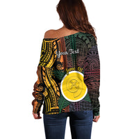 Personalised Shefa Day Off Shoulder Sweater Happy June 18 Vanuatu Province