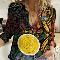 Personalised Shefa Day Women Casual Shirt Happy June 18 Vanuatu Province