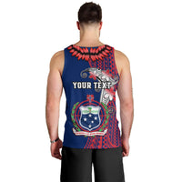 Personalised Samoa Men Tank Top Ula Fala Mix Samoan Tribal Blue Version LT14 - Polynesian Pride