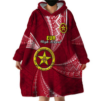 Personalised Tonga Eua High School Wearable Blanket Hoodie Class Of Year Tongan Ngatu Pattern LT14 - Polynesian Pride