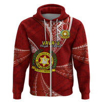 Custom Tonga Vavau High School Hoodie Tongan Ngatu Pattern LT14 Zip Hoodie Maroon - Polynesian Pride