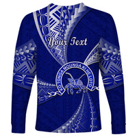 Personalised Tonga Queen Salote College Long Sleeve Shirt Tongan Ngatu Pattern LT14 - Polynesian Pride