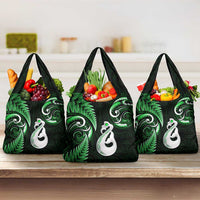 Green New Zealand Grocery Bag Aotearoa Silver Fern With Manaia Maori