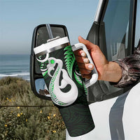 New Zealand Tumbler With Handle Aotearoa Silver Fern With Manaia Maori Unique Green