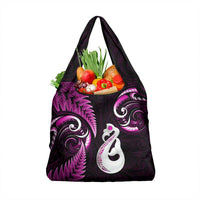 Pink New Zealand Grocery Bag Aotearoa Silver Fern With Manaia Maori