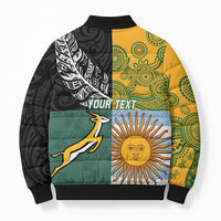 Personalised Rugby 2025 Championship Bomber Puffer Jacket Combination of Southern Hemisphere Countries LT14 - Polynesian Pride