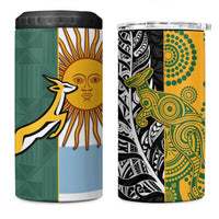 Rugby 2025 Championship 4 in 1 Can Cooler Tumbler Combination of Southern Hemisphere Countries - Polynesian Pride