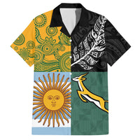 Personalised Rugby 2025 Championship Family Matching Off The Shoulder Long Sleeve Dress and Hawaiian Shirt Combination of Southern Hemisphere Countries - Polynesian Pride