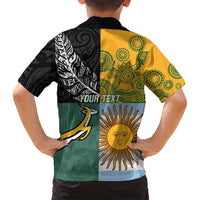 Personalised Rugby 2025 Championship Family Matching Off Shoulder Maxi Dress and Hawaiian Shirt Combination of Southern Hemisphere Countries - Polynesian Pride